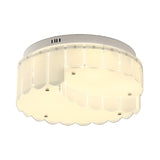 Drum Living Room Flush Mount White Glass Multi Lights Modernist Flush Mount Ceiling Fixture Clearhalo 'Ceiling Lights' 'Close To Ceiling Lights' 'Close to ceiling' 'Flush mount' Lighting' 183000