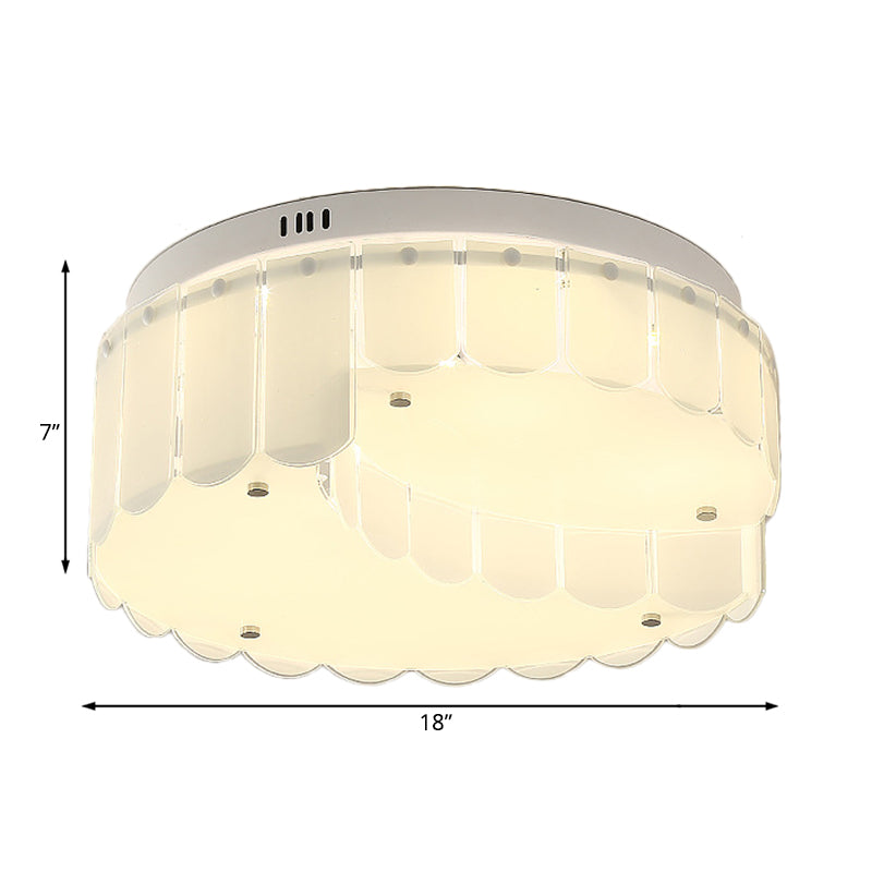 Drum Living Room Flush Mount White Glass Multi Lights Modernist Flush Mount Ceiling Fixture Clearhalo 'Ceiling Lights' 'Close To Ceiling Lights' 'Close to ceiling' 'Flush mount' Lighting' 183001