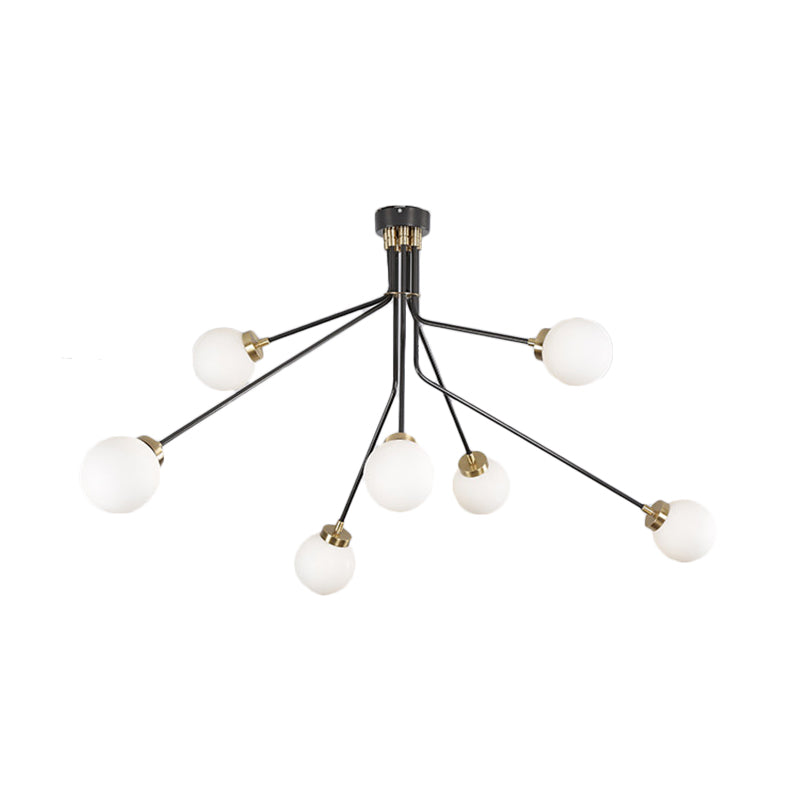 Multiple Rod Metal Semi Flush Lighting Modern 3/7 Lights Black Semi Flush Ceiling Lamp Fixture for Dining Room Clearhalo 'Ceiling Lights' 'Close To Ceiling Lights' 'Close to ceiling' 'Semi-flushmount' Lighting' 183143