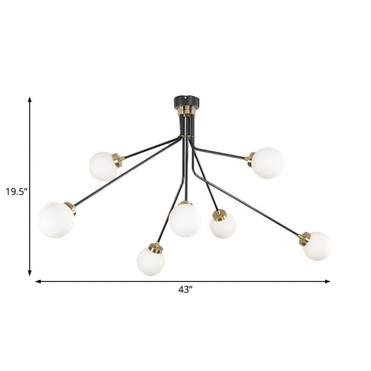 Multiple Rod Metal Semi Flush Lighting Modern 3/7 Lights Black Semi Flush Ceiling Lamp Fixture for Dining Room Clearhalo 'Ceiling Lights' 'Close To Ceiling Lights' 'Close to ceiling' 'Semi-flushmount' Lighting' 183145