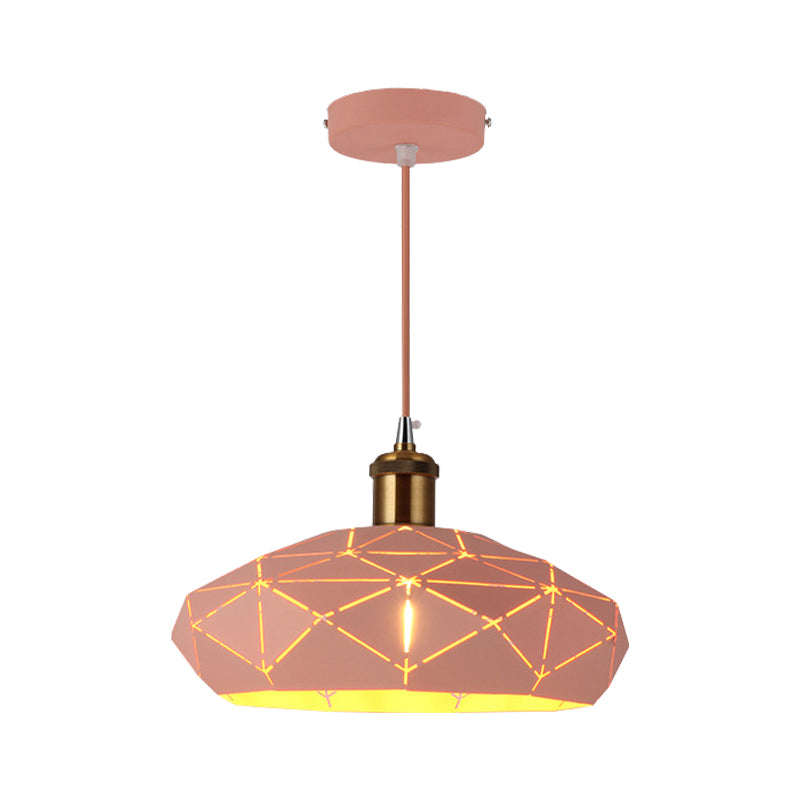 Macaron Facet Cap Shape Hanging Light Metal 1 Head Pendant Light for Kindergarten Clearhalo 'Ceiling Lights' 'Modern Pendants' 'Modern' 'Pendant Lights' 'Pendants' Lighting' 183202