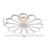 Flower Shape Semi Flush Lighting Contemporary Acrylic Multi Lights White Led Semi Flush Ceiling Light Fixture in White/Warm Light Clearhalo 'Ceiling Lights' 'Close To Ceiling Lights' 'Close to ceiling' 'Semi-flushmount' Lighting' 183404