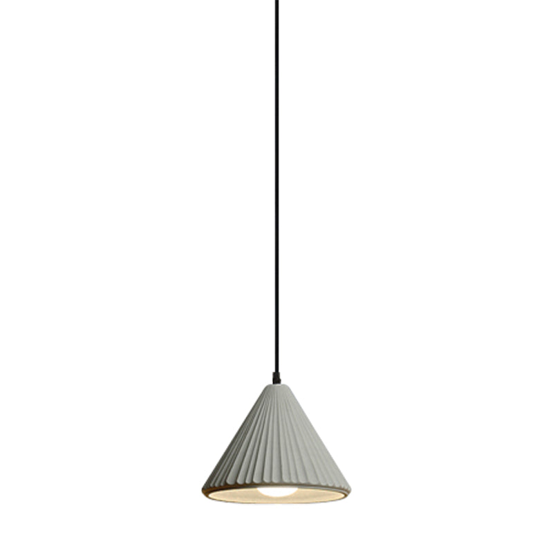 One Light Fluted Cone Pendant Lamp Modern Cement Ceiling Pendant for Office Kitchen Clearhalo 'Ceiling Lights' 'Modern Pendants' 'Modern' 'Pendant Lights' 'Pendants' Lighting' 183422