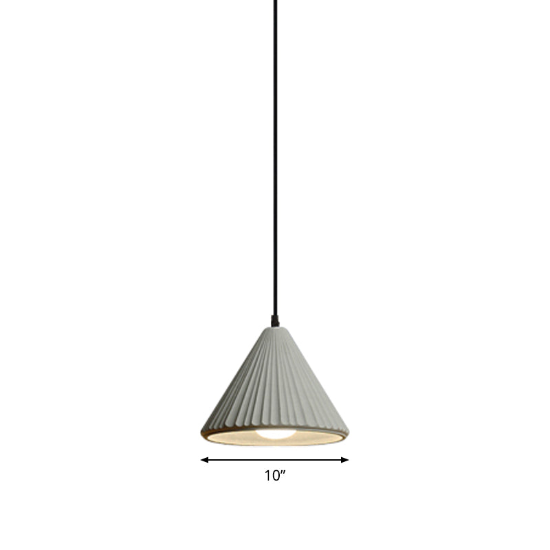 One Light Fluted Cone Pendant Lamp Modern Cement Ceiling Pendant for Office Kitchen Clearhalo 'Ceiling Lights' 'Modern Pendants' 'Modern' 'Pendant Lights' 'Pendants' Lighting' 183423