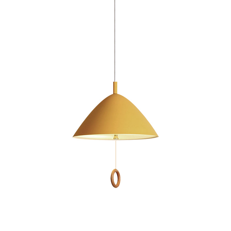 Living Room Conical Pendant Lamp Metal 1 Bulb Macaron Loft Suspension Light Clearhalo 'Ceiling Lights' 'Pendant Lights' 'Pendants' Lighting' 183664