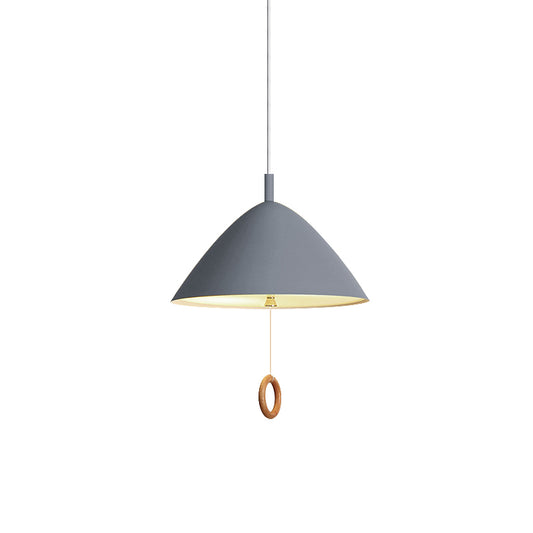 Living Room Conical Pendant Lamp Metal 1 Bulb Macaron Loft Suspension Light Clearhalo 'Ceiling Lights' 'Pendant Lights' 'Pendants' Lighting' 183670