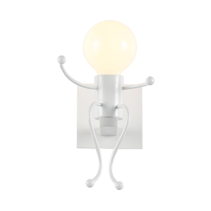 Kids White Wall Light Robot Shape One Light Metal Sconce Light for Stair Foyer Clearhalo 'Wall Lamps & Sconces' 'Wall Lights' Lighting' 183978