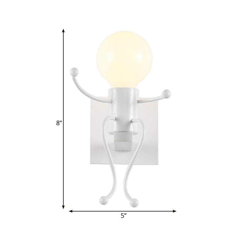 Kids White Wall Light Robot Shape One Light Metal Sconce Light for Stair Foyer Clearhalo 'Wall Lamps & Sconces' 'Wall Lights' Lighting' 183979