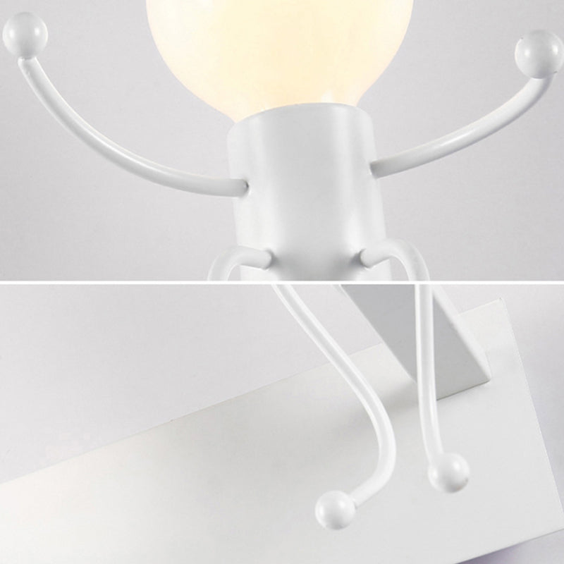 Kids White Wall Light Robot Shape One Light Metal Sconce Light for Stair Foyer Clearhalo 'Wall Lamps & Sconces' 'Wall Lights' Lighting' 183980