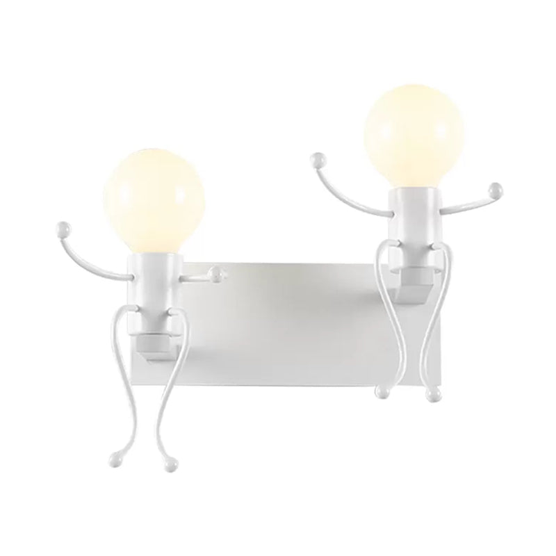 Kids White Wall Light Robot Shape One Light Metal Sconce Light for Stair Foyer Clearhalo 'Wall Lamps & Sconces' 'Wall Lights' Lighting' 183983