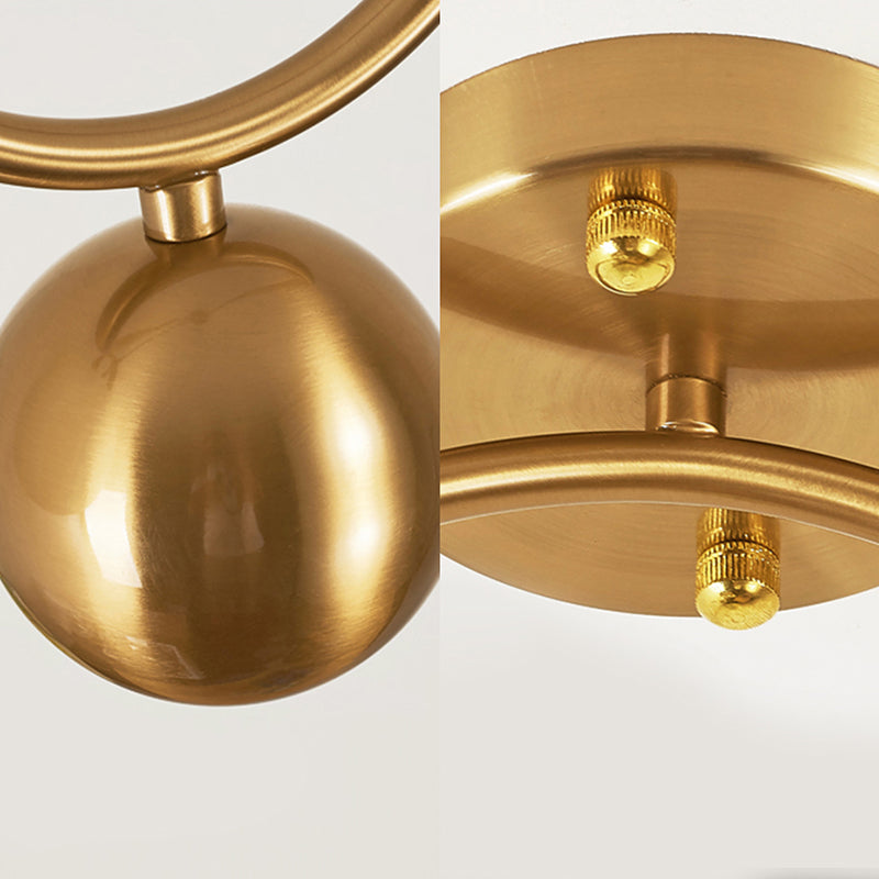 Post-modern Gold Hanging Light Globe Shade 1 Light Opal Glass Pendant Lamp for Living Room Clearhalo 'Ceiling Lights' 'Glass shade' 'Glass' 'Modern Pendants' 'Modern' 'Pendant Lights' 'Pendants' Lighting' 184069