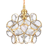 Flower Dining Table Pendant Light Metal & Glass Single Light Stunning Hanging Lamp in Gold Clearhalo 'Ceiling Lights' 'Glass shade' 'Glass' 'Modern Pendants' 'Modern' 'Pendant Lights' 'Pendants' Lighting' 184125