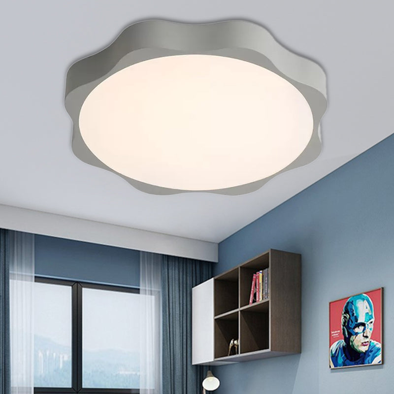 Nordic Style Blossom Ceiling Fixture Acrylic Ceiling Mount Light in Gray for Child Bedroom Grey Clearhalo 'Ceiling Lights' 'Close To Ceiling Lights' 'Close to ceiling' 'Flush mount' Lighting' 184382