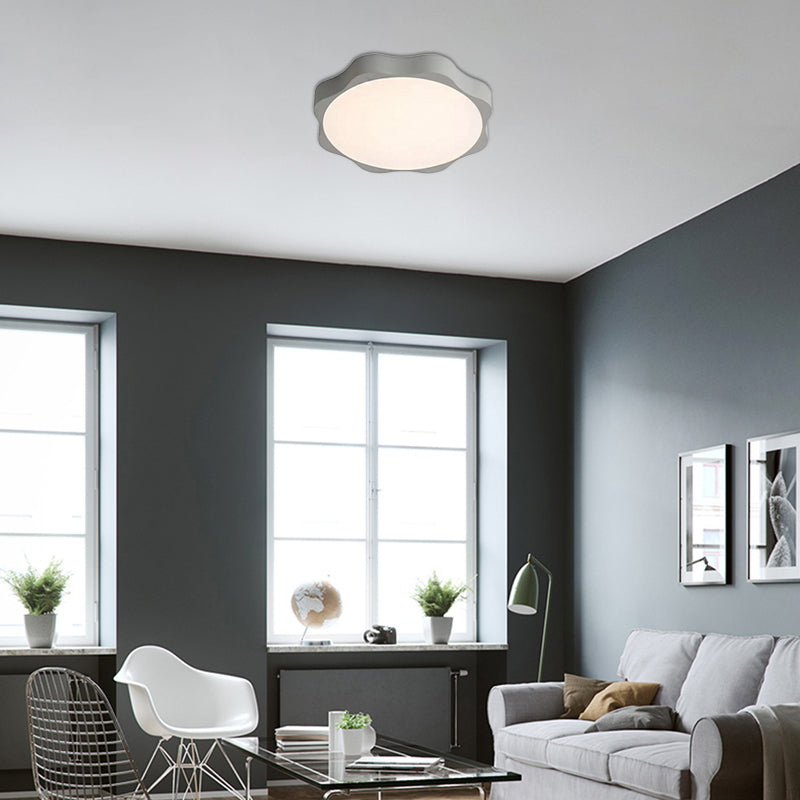 Nordic Style Blossom Ceiling Fixture Acrylic Ceiling Mount Light in Gray for Child Bedroom Clearhalo 'Ceiling Lights' 'Close To Ceiling Lights' 'Close to ceiling' 'Flush mount' Lighting' 184389