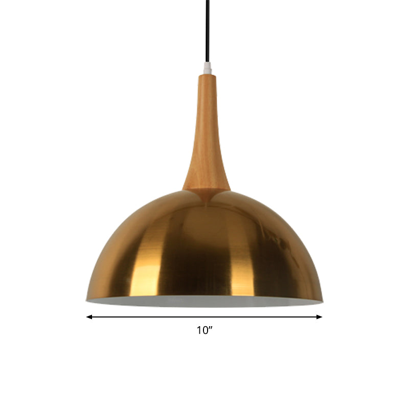 One Head Bowl Pendant Lighting Elegant Style Metal Hanging Lamp in Gold for Cafe Dining Table Clearhalo 'Ceiling Lights' 'Modern Pendants' 'Modern' 'Pendant Lights' 'Pendants' Lighting' 184432