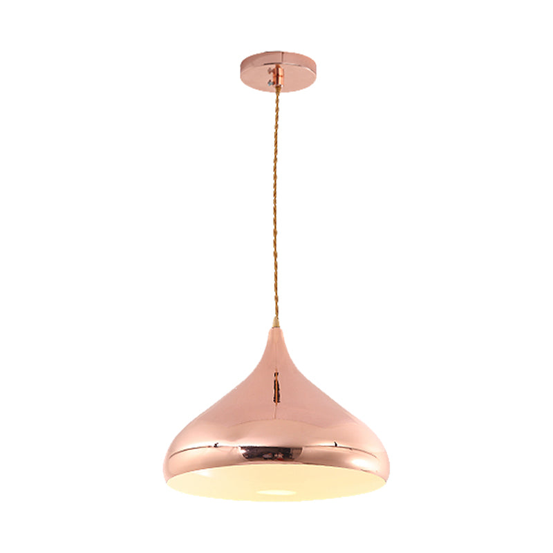 Onion Shaped Bedroom Hanging Light Metal One Light Contemporary Pendant Lamp in Rose Gold Clearhalo 'Ceiling Lights' 'Modern Pendants' 'Modern' 'Pendant Lights' 'Pendants' Lighting' 184456