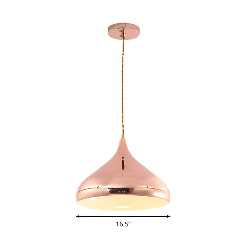 Onion Shaped Bedroom Hanging Light Metal One Light Contemporary Pendant Lamp in Rose Gold Clearhalo 'Ceiling Lights' 'Modern Pendants' 'Modern' 'Pendant Lights' 'Pendants' Lighting' 184457