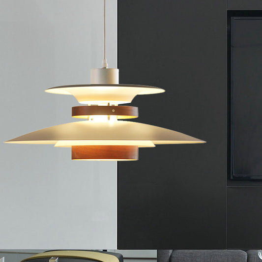 Shop Bookstore UFO Pendant Light Metal One Light Creative Pendant Light with Adjustable Cord Dark Wood Clearhalo 'Ceiling Lights' 'Modern Pendants' 'Modern' 'Pendant Lights' 'Pendants' Lighting' 184533