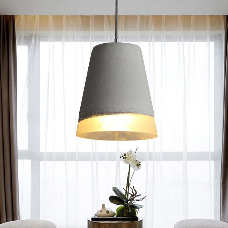 Cement Empire Shade Pendant Lighting Dining Room 1 Light Modern Simple Hanging Lamp in Gray Clearhalo 'Ceiling Lights' 'Modern Pendants' 'Modern' 'Pendant Lights' 'Pendants' Lighting' 184607