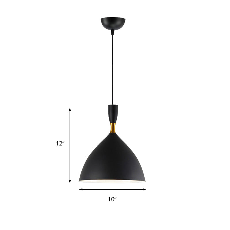 Aluminum Funnel Shape Suspension Light Study Room Cafe 6.5/10 Inch Wide 1 Light Contemporary Pendant Lamp Clearhalo 'Ceiling Lights' 'Modern Pendants' 'Modern' 'Pendant Lights' 'Pendants' Lighting' 184772