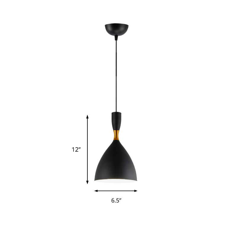 Aluminum Funnel Shape Suspension Light Study Room Cafe 6.5/10 Inch Wide 1 Light Contemporary Pendant Lamp Clearhalo 'Ceiling Lights' 'Modern Pendants' 'Modern' 'Pendant Lights' 'Pendants' Lighting' 184775