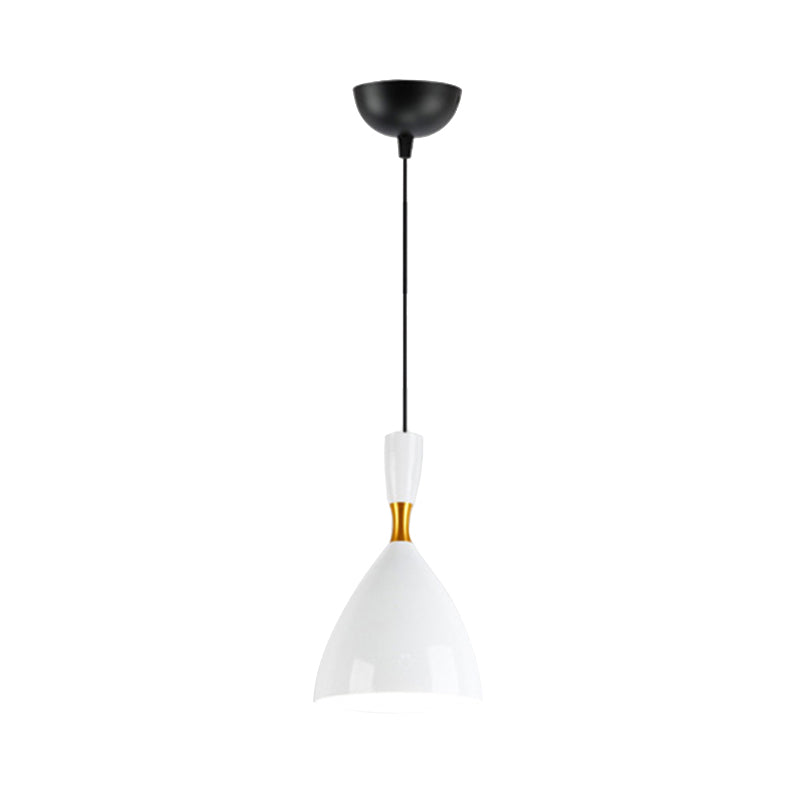 Aluminum Funnel Shape Suspension Light Study Room Cafe 6.5/10 Inch Wide 1 Light Contemporary Pendant Lamp Clearhalo 'Ceiling Lights' 'Modern Pendants' 'Modern' 'Pendant Lights' 'Pendants' Lighting' 184777