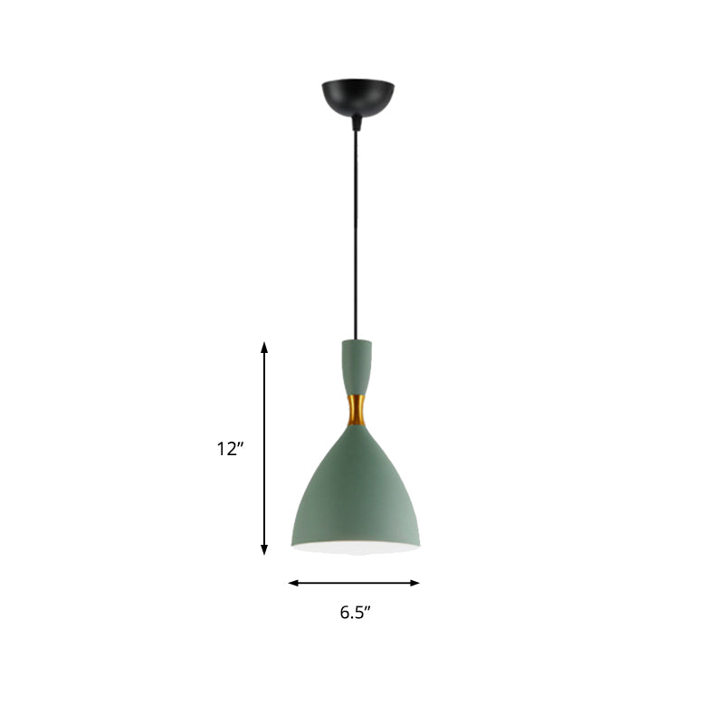 Restaurant Cloth Shop Funnel Pendant Lighting Aluminum 1 Head Macaron Loft Suspension Light Clearhalo 'Ceiling Lights' 'Modern Pendants' 'Modern' 'Pendant Lights' 'Pendants' Lighting' 184837