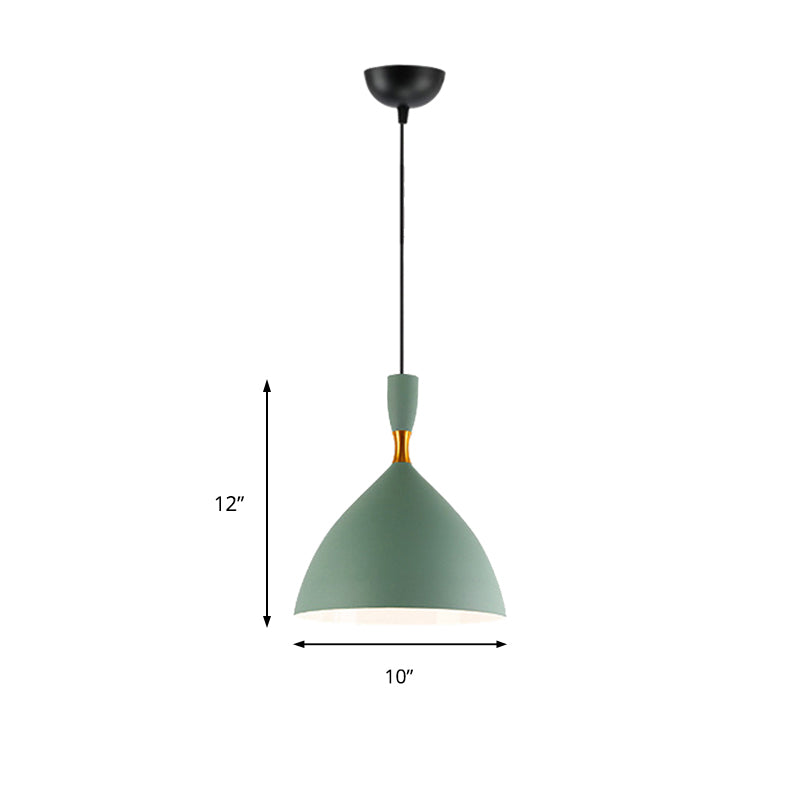 Restaurant Cloth Shop Funnel Pendant Lighting Aluminum 1 Head Macaron Loft Suspension Light Clearhalo 'Ceiling Lights' 'Modern Pendants' 'Modern' 'Pendant Lights' 'Pendants' Lighting' 184840