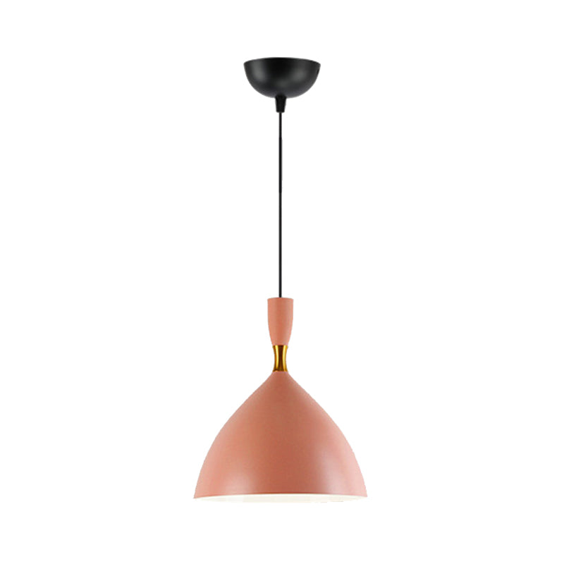 Restaurant Cloth Shop Funnel Pendant Lighting Aluminum 1 Head Macaron Loft Suspension Light Clearhalo 'Ceiling Lights' 'Modern Pendants' 'Modern' 'Pendant Lights' 'Pendants' Lighting' 184843