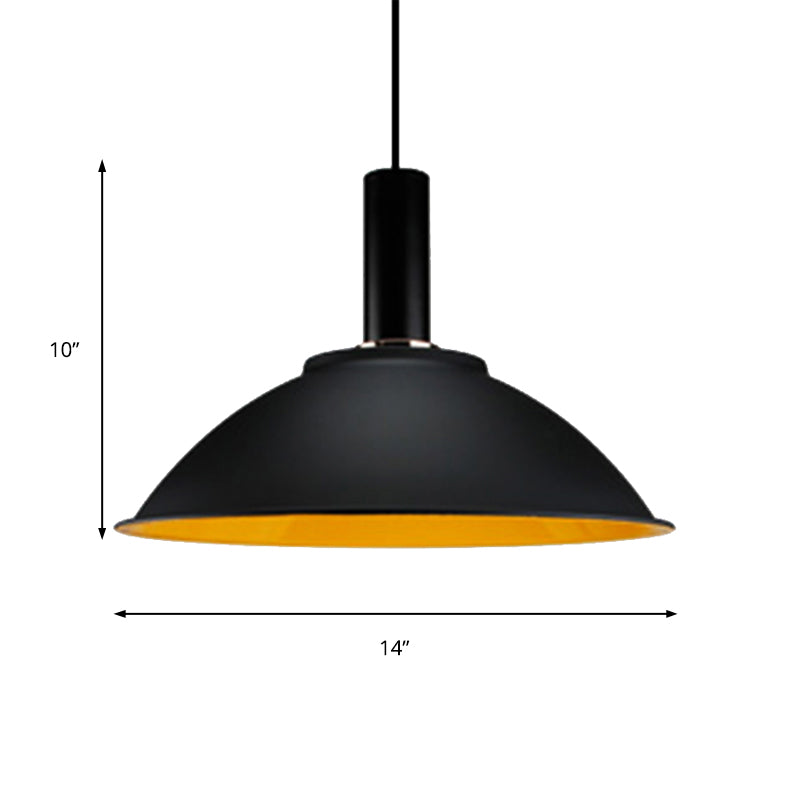 Contemporary Bowl Pendant Light 11"/14" Wide 1 Bulb Aluminum Hanging Light for Gallery Factory Clearhalo 'Ceiling Lights' 'Modern Pendants' 'Modern' 'Pendant Lights' 'Pendants' Lighting' 184890