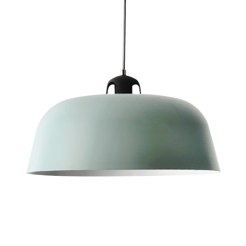 Macaron Barn Shape Hanging Pendant Light 1 Light Metal Ceiling Lamp in Blue/Green/Yellow/Pink for Nursing Room Bathroom Clearhalo 'Ceiling Lights' 'Modern Pendants' 'Modern' 'Pendant Lights' 'Pendants' Lighting' 184967