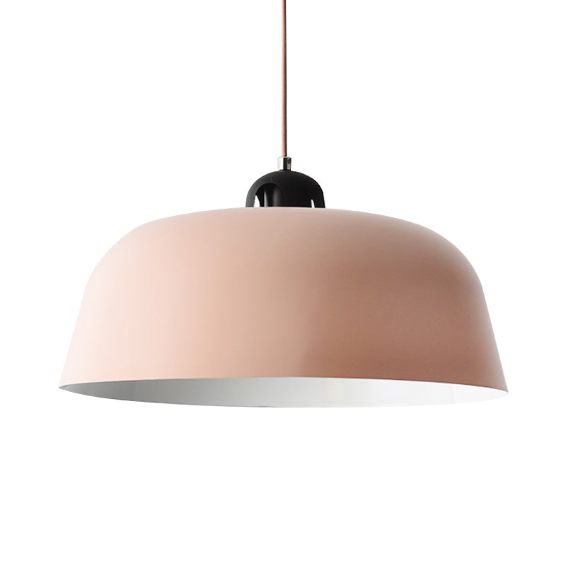 Macaron Barn Shape Hanging Pendant Light 1 Light Metal Ceiling Lamp in Blue/Green/Yellow/Pink for Nursing Room Bathroom Clearhalo 'Ceiling Lights' 'Modern Pendants' 'Modern' 'Pendant Lights' 'Pendants' Lighting' 184969