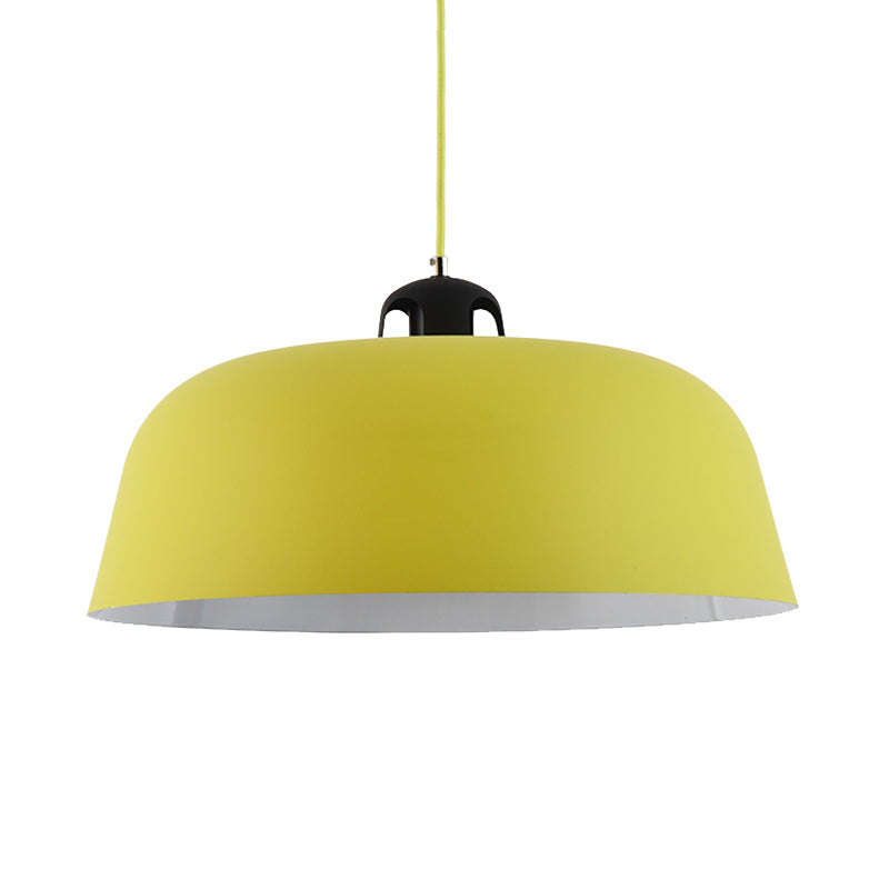 Macaron Barn Shape Hanging Pendant Light 1 Light Metal Ceiling Lamp in Blue/Green/Yellow/Pink for Nursing Room Bathroom Clearhalo 'Ceiling Lights' 'Modern Pendants' 'Modern' 'Pendant Lights' 'Pendants' Lighting' 184971