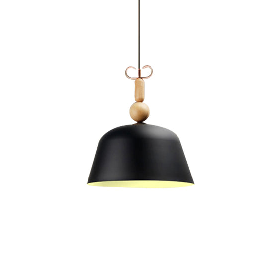 12"/16" Wide Nordic Style Bell Pendant Lighting Metal Single Light Monochrome Hanging Lamp for Kitchen Island Clearhalo 'Ceiling Lights' 'Modern Pendants' 'Modern' 'Pendant Lights' 'Pendants' Lighting' 185029