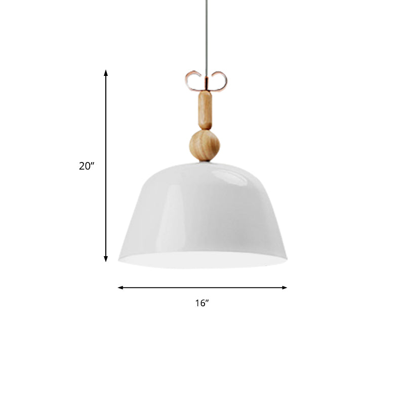 12"/16" Wide Nordic Style Bell Pendant Lighting Metal Single Light Monochrome Hanging Lamp for Kitchen Island Clearhalo 'Ceiling Lights' 'Modern Pendants' 'Modern' 'Pendant Lights' 'Pendants' Lighting' 185032