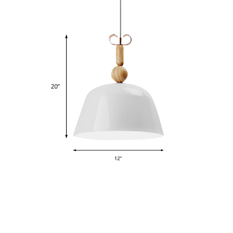 12"/16" Wide Nordic Style Bell Pendant Lighting Metal Single Light Monochrome Hanging Lamp for Kitchen Island Clearhalo 'Ceiling Lights' 'Modern Pendants' 'Modern' 'Pendant Lights' 'Pendants' Lighting' 185033