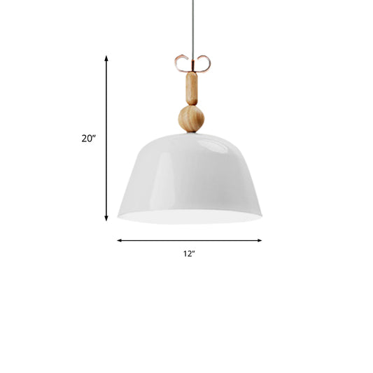 12"/16" Wide Nordic Style Bell Pendant Lighting Metal Single Light Monochrome Hanging Lamp for Kitchen Island Clearhalo 'Ceiling Lights' 'Modern Pendants' 'Modern' 'Pendant Lights' 'Pendants' Lighting' 185033