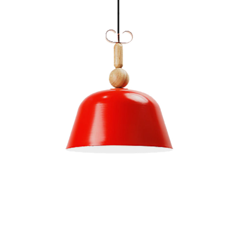 Nordic Bright-Colored Pendant Lamp Bell Shade Single Head Metallic Ceiling Lighting in Blue/Pink/Red/Yellow for Living Room Clearhalo 'Ceiling Lights' 'Modern Pendants' 'Modern' 'Pendant Lights' 'Pendants' Lighting' 185109