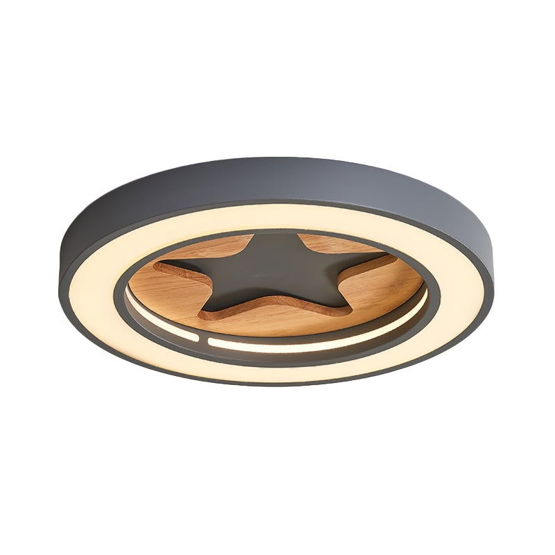 Slim Round LED Flush Mount Light with Star Nordic Stylish Acrylic Ceiling Lamp for Corridor Clearhalo 'Ceiling Lights' 'Close To Ceiling Lights' 'Close to ceiling' 'Flush mount' Lighting' 185122