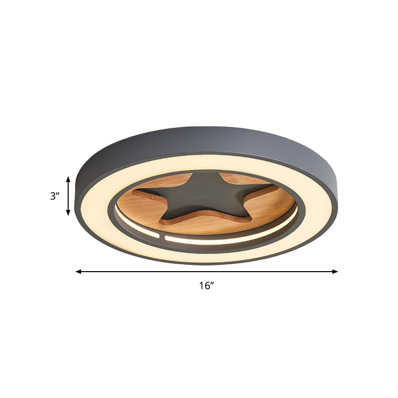 Slim Round LED Flush Mount Light with Star Nordic Stylish Acrylic Ceiling Lamp for Corridor Clearhalo 'Ceiling Lights' 'Close To Ceiling Lights' 'Close to ceiling' 'Flush mount' Lighting' 185123