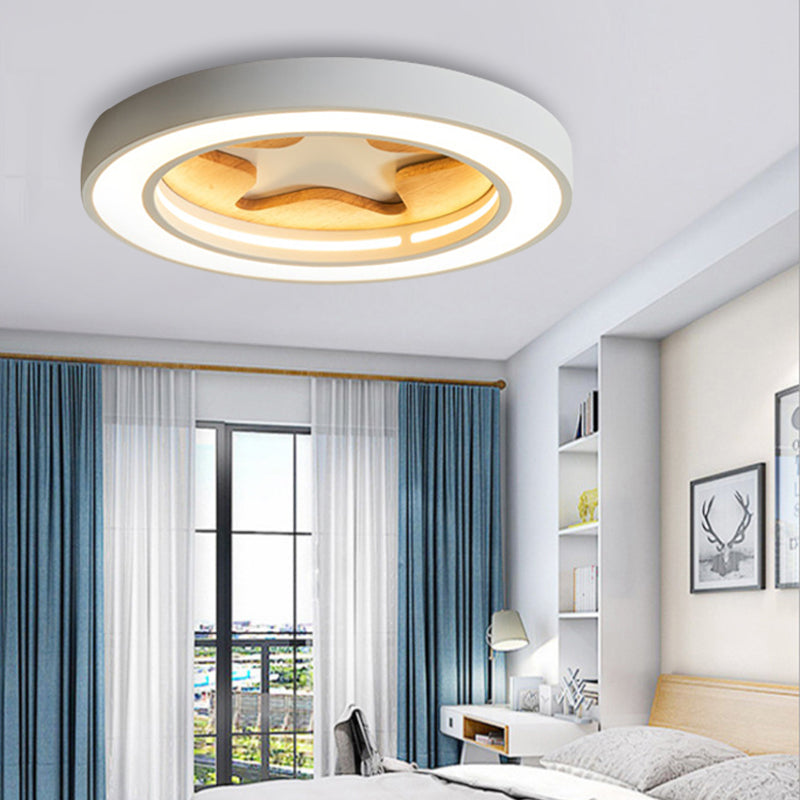 Slim Round LED Flush Mount Light with Star Nordic Stylish Acrylic Ceiling Lamp for Corridor Clearhalo 'Ceiling Lights' 'Close To Ceiling Lights' 'Close to ceiling' 'Flush mount' Lighting' 185125