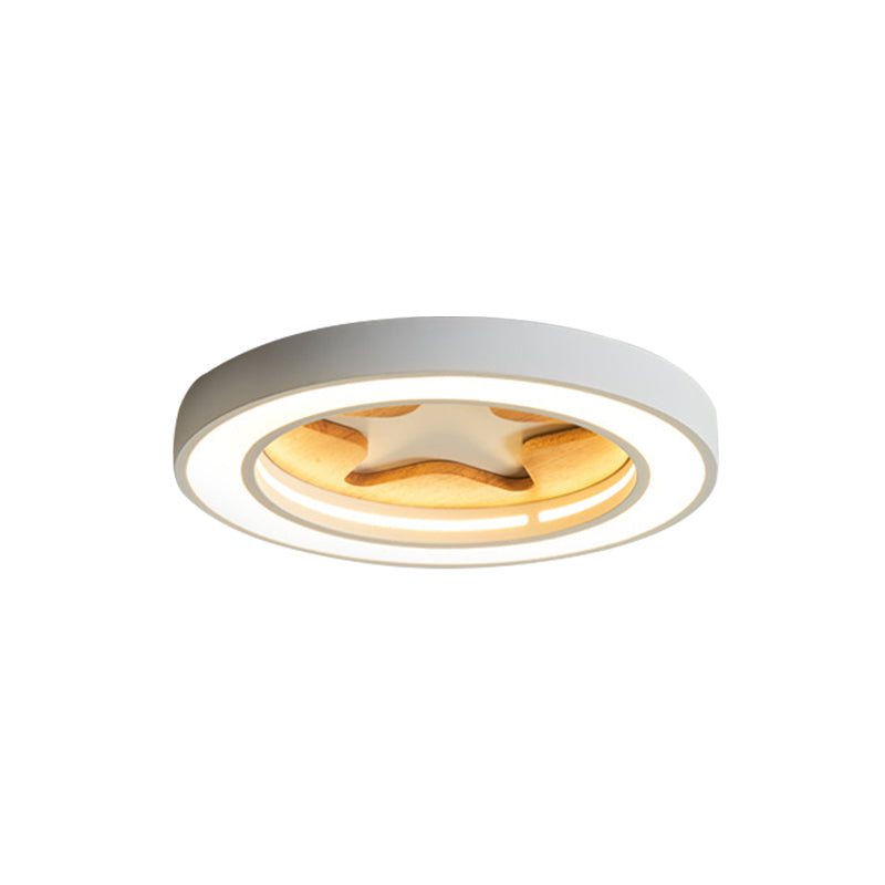 Slim Round LED Flush Mount Light with Star Nordic Stylish Acrylic Ceiling Lamp for Corridor Clearhalo 'Ceiling Lights' 'Close To Ceiling Lights' 'Close to ceiling' 'Flush mount' Lighting' 185126