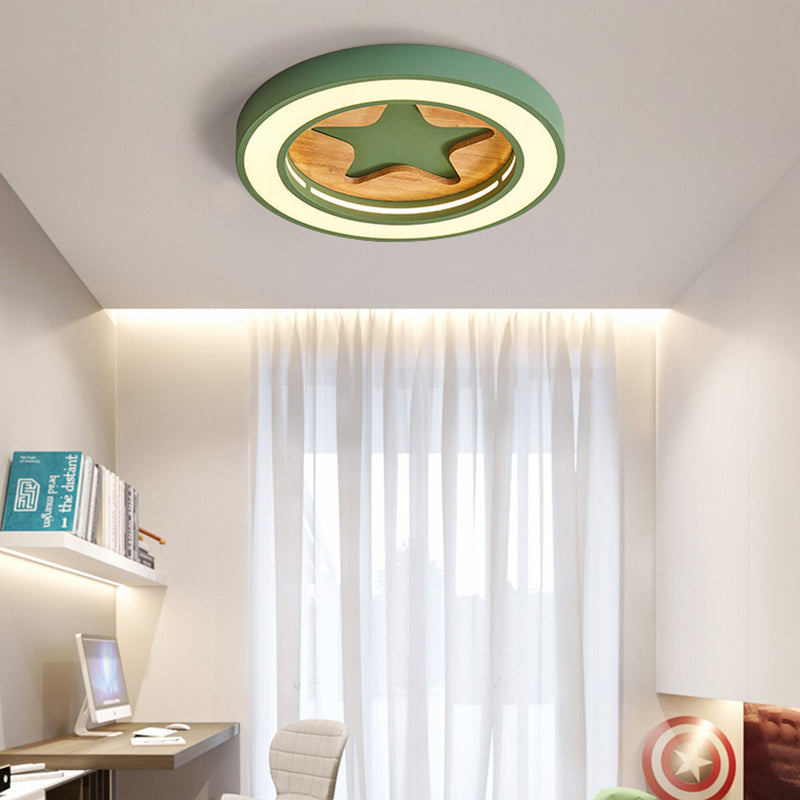 Slim Round LED Flush Mount Light with Star Nordic Stylish Acrylic Ceiling Lamp for Corridor Clearhalo 'Ceiling Lights' 'Close To Ceiling Lights' 'Close to ceiling' 'Flush mount' Lighting' 185128