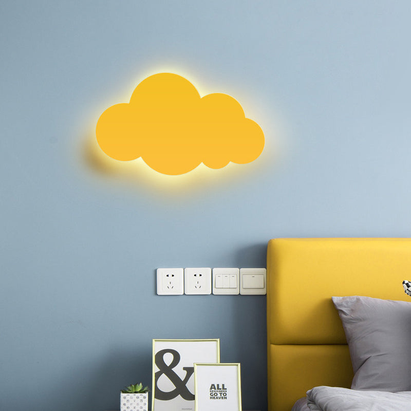 Macaron Style Cloud Wall Sconce Metal Undertint LED Wall Lamp for Kid Bedroom Clearhalo 'Wall Lamps & Sconces' 'Wall Lights' Lighting' 185321