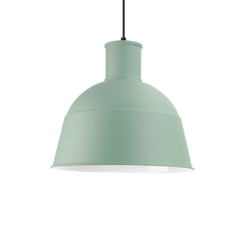 Dining Room Kindergarten Bowl Pendant Light Aluminum One-Light Macaron Loft Hanging Lamp Clearhalo 'Ceiling Lights' 'Modern Pendants' 'Modern' 'Pendant Lights' 'Pendants' Lighting' 185331