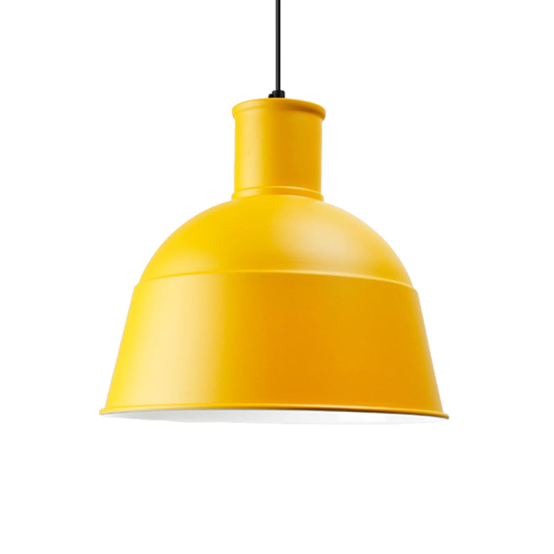 Dining Room Kindergarten Bowl Pendant Light Aluminum One-Light Macaron Loft Hanging Lamp Clearhalo 'Ceiling Lights' 'Modern Pendants' 'Modern' 'Pendant Lights' 'Pendants' Lighting' 185333