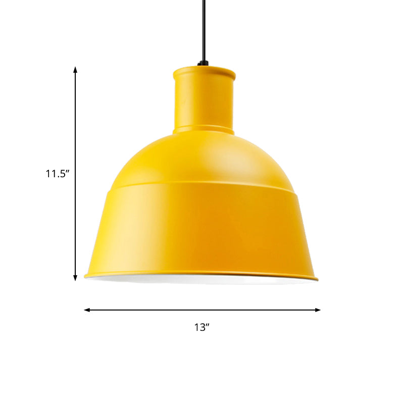 Dining Room Kindergarten Bowl Pendant Light Aluminum One-Light Macaron Loft Hanging Lamp Clearhalo 'Ceiling Lights' 'Modern Pendants' 'Modern' 'Pendant Lights' 'Pendants' Lighting' 185334