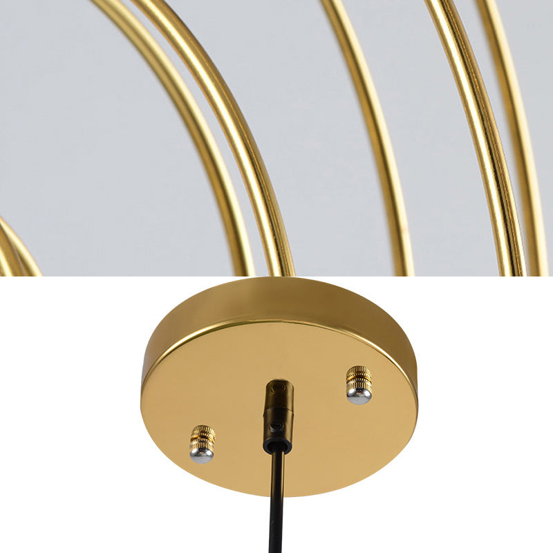 Milk Glass Orb Pendant Lamp with Wire Ring 1 Head Contemporary Suspension Light in Gold for Hotel Clearhalo 'Ceiling Lights' 'Modern Pendants' 'Modern' 'Pendant Lights' 'Pendants' Lighting' 185702