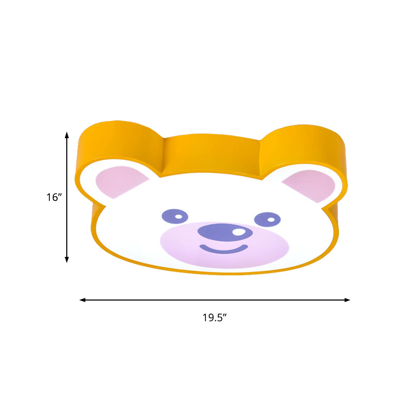 Animal Bear Shape Ceiling Light Acrylic Flush Mount Light in Yellow for Girls Bedroom Clearhalo 'Ceiling Lights' 'Close To Ceiling Lights' 'Close to ceiling' 'Flush mount' Lighting' 185742