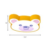 Animal Bear Shape Ceiling Light Acrylic Flush Mount Light in Yellow for Girls Bedroom Clearhalo 'Ceiling Lights' 'Close To Ceiling Lights' 'Close to ceiling' 'Flush mount' Lighting' 185742